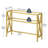 39.4" Glass Console Table with 2 Open Storage Shelves and X-Shaped Frame-1583763355