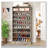 31.49" Width White Shoe Cabinet, 9 Tiers 40-45 Pairs Heavy Duty Wood Freestanding Shoe Storage Cabinet-891397757