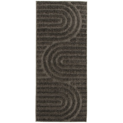 Tapis intérieur gris lavable Archy avec envers antidérapant