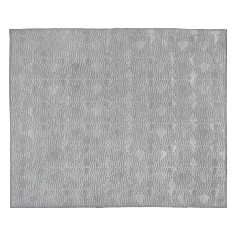 Pavilion Wool Geometric Area Rug in Denim, Rectangle 8' x 10'