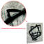 Reproduction d'art graphique sur verre avec feuille d'argent Tessellation III