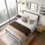 Bed with White Boucle fabric Headboard-861861110