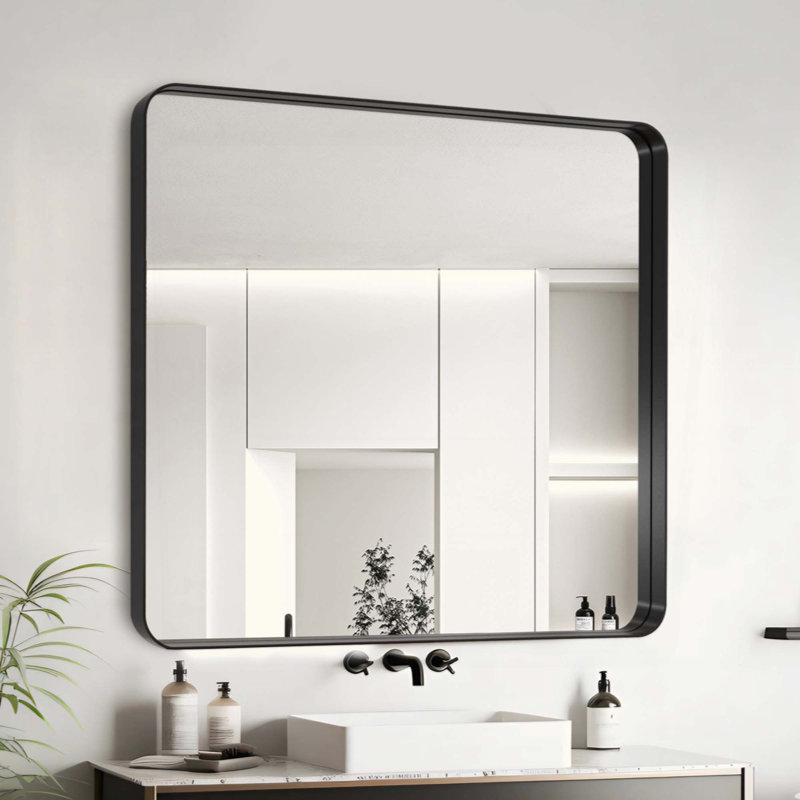 Aluminium Frame Bathroom Mirror With HD Float Glass And Secure Installation