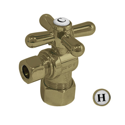 Kingston Brass Vintage 3/8-Inch FIP x 3/8-Inch OD Comp Quarter-Turn Angle Stop Valve