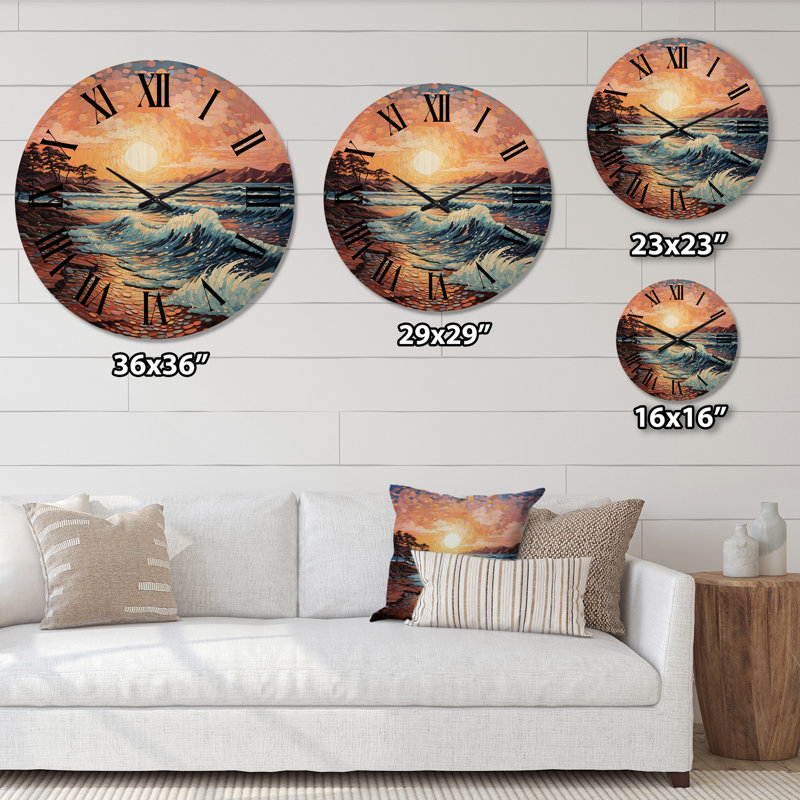 Horloge murale en bois massif Caylim, Moyenne