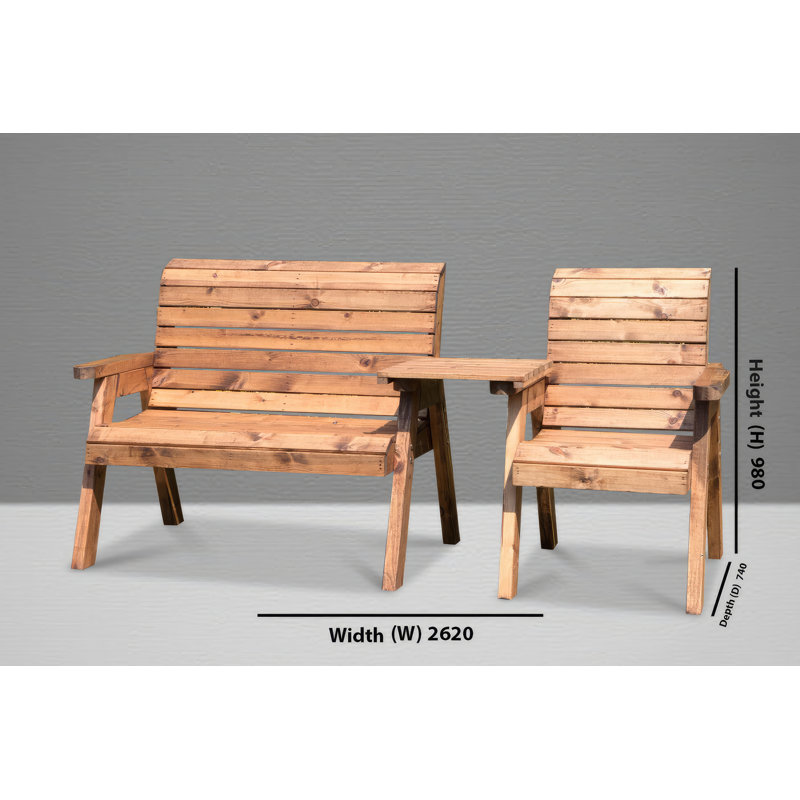 Gallagher Solid Wood Pine Outdoor Bench, Grey