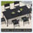 6-Person Aluminum Outdoor Dining Set With Umbrella Hole And Stackable Chairs-1901325598