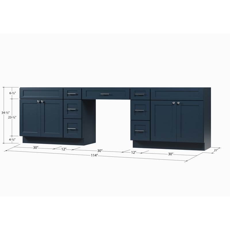 Base de meuble-lavabo double 114 seulement, Bleu