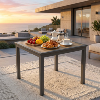 Table de patio d'extérieur en aluminium