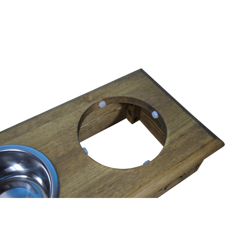 Sassy Paws Anti-Skid Elevated Feeder, Rustic Brown