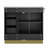 Vicky 36" Modern Black Single Bathroom Vanity With Integral White SMC Sink And Gold Hardware