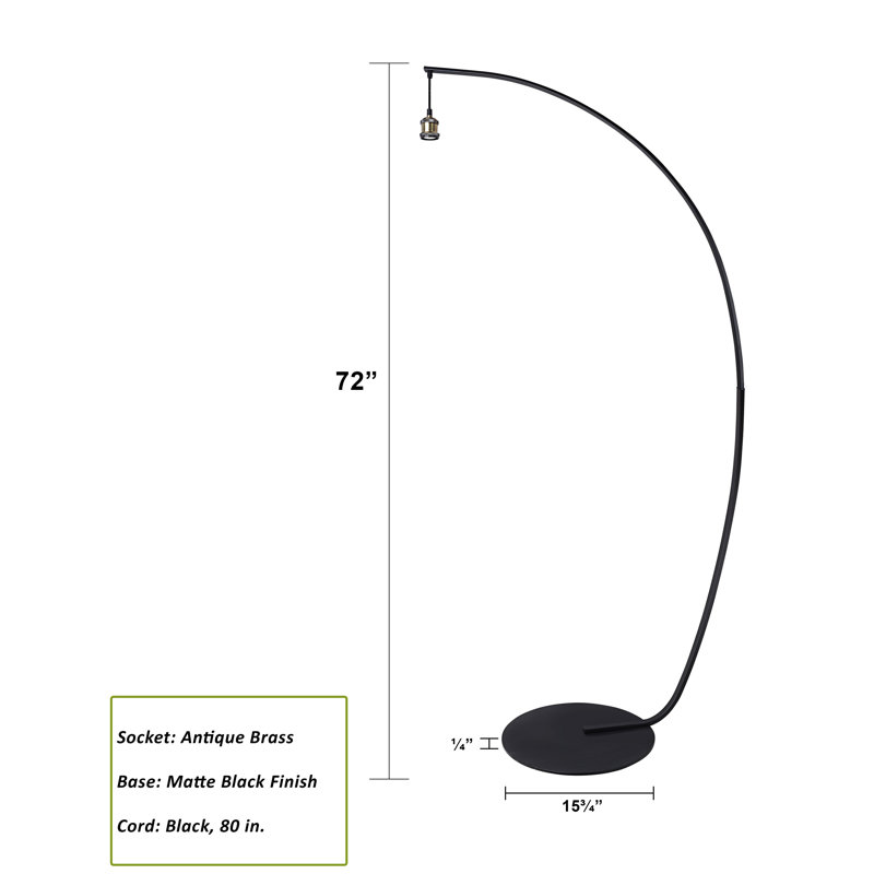 Lampe sur pied arquée 72 po Jameire