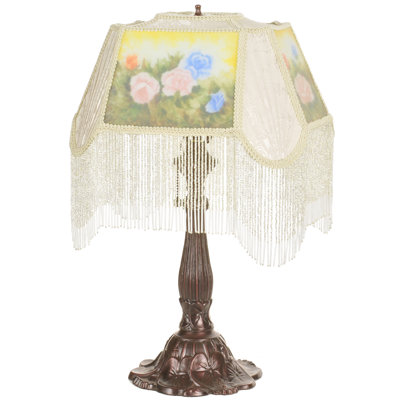 Reverse Painted Roses 24" Table Lamp