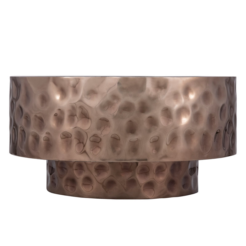 Bedingfield Hand-Hammered Coffee Table Copper, Copper