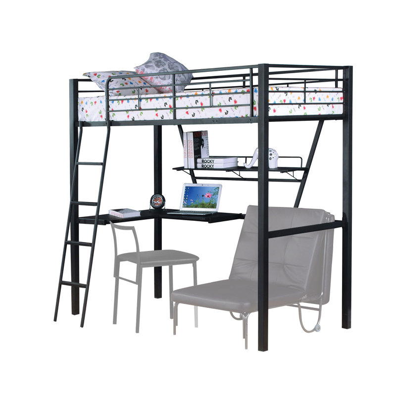 Guilliams Twin Loft Bed with Desk and Shelf