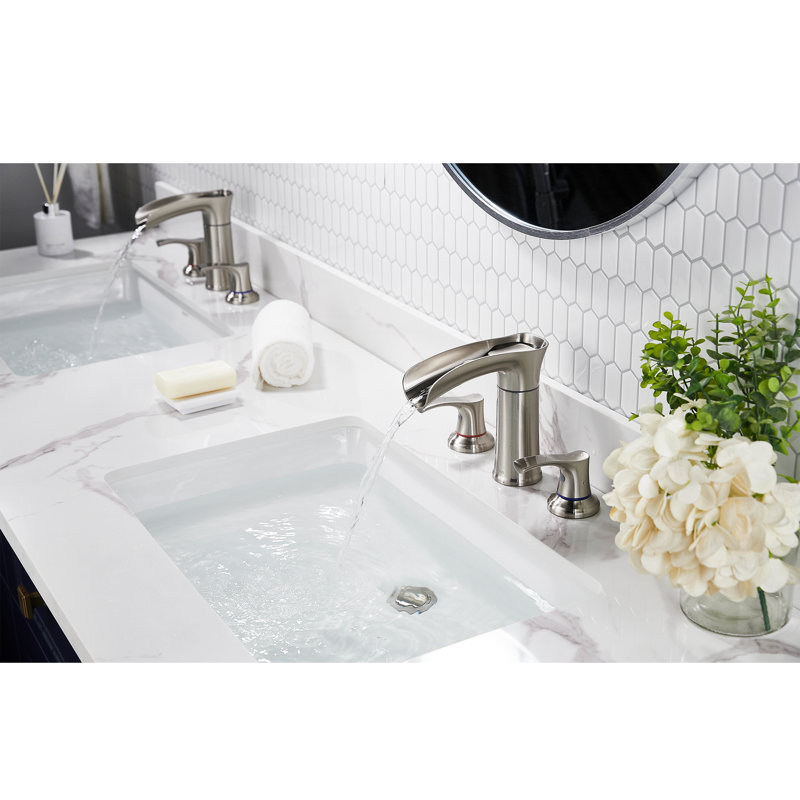 Widespread 2-handle Bathroom Faucet, Brushed Nickel