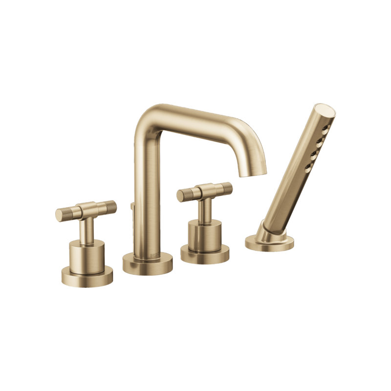Litze® Roman Tub Faucet, Luxe Gold, T-Lever