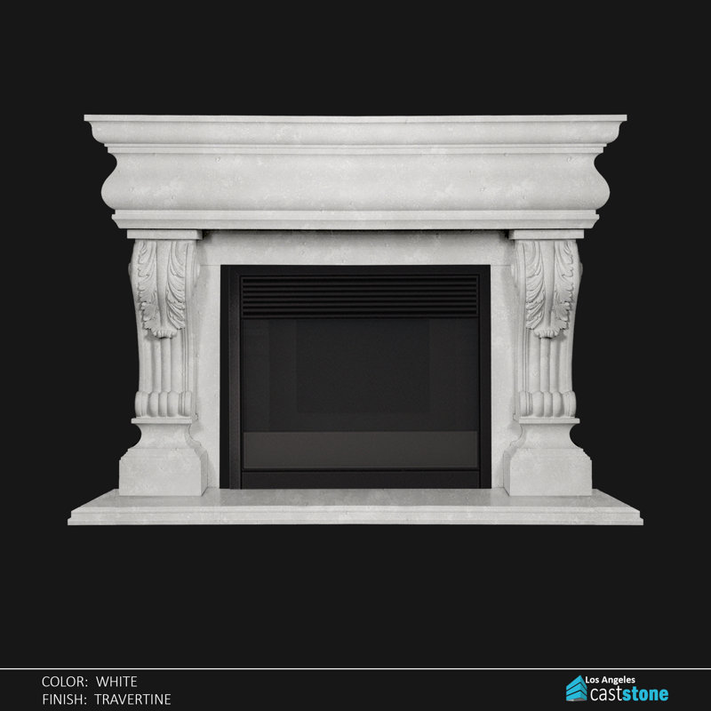 Narat Fireplace Surround, White Travertine