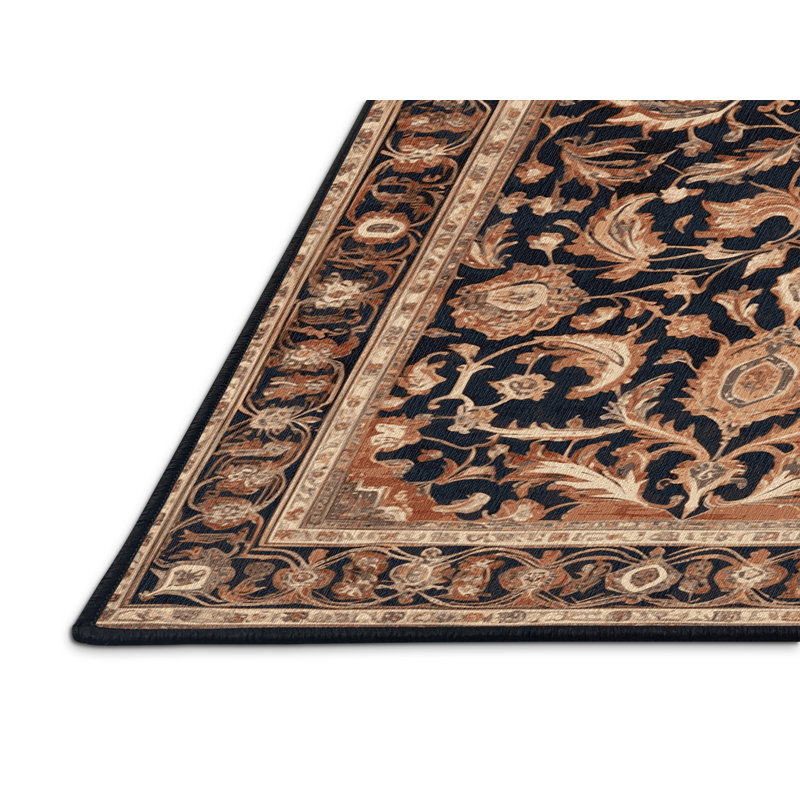Tapis brun lavable à la machine, Rond 4 pi