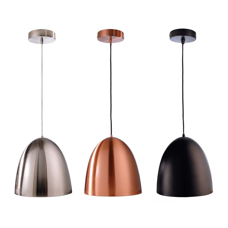 Bell 1-Light Bell Pendant, Black, Black
