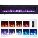 Elioenai 70" W Electric Fireplace Insert with Adjustable Color Flames & Fire Cracking Sound