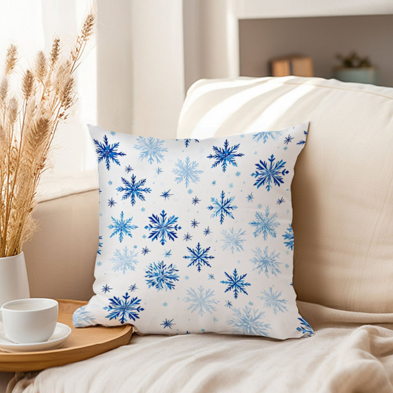 Blue Snowflakes Snow Modern, 16"H x 16" W