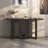 Black Solid Wood Rectangular Shape Console Table-1130505579-1130505590