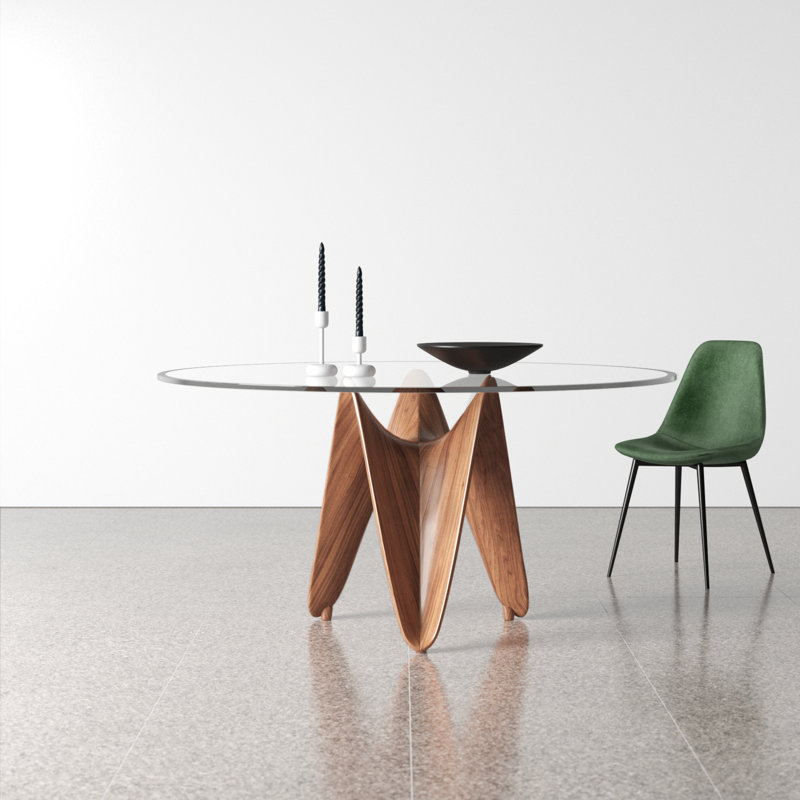 Amina Round Glass Top Dining Table