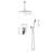 High 12" Shower, Wall Mounted Bathroom Luxury Rain System With Solid Brass Valve Inch Shower Head , Bathroom, Balancing Mixer-120920770
