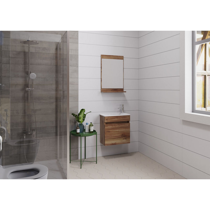 Ensemble de meubles de salle de bain (2 pièces), 26", Brun