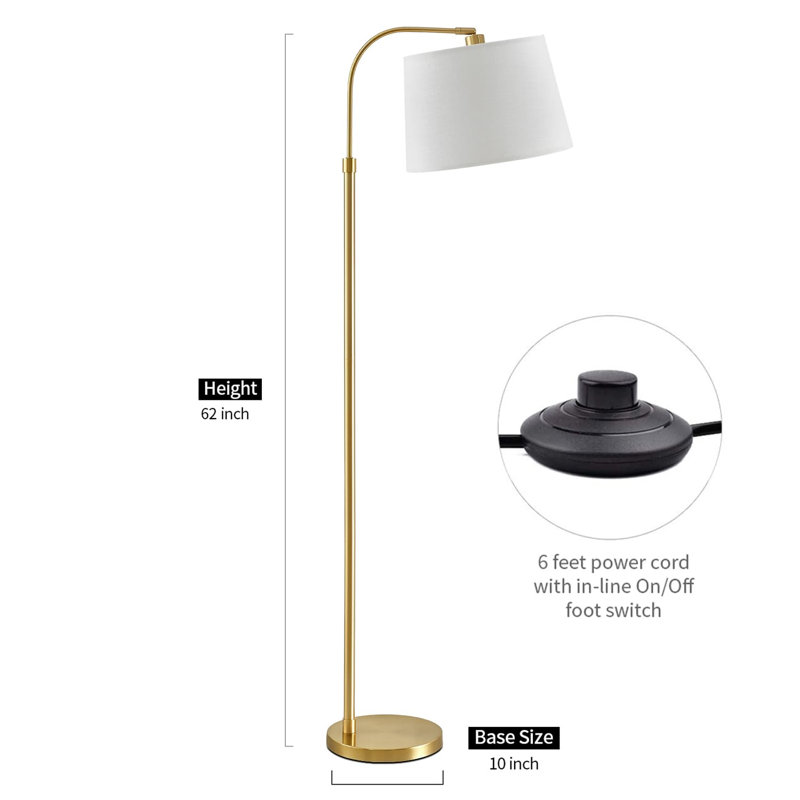 Agostino 62'' Black Traditional Floor Lamp, Gold