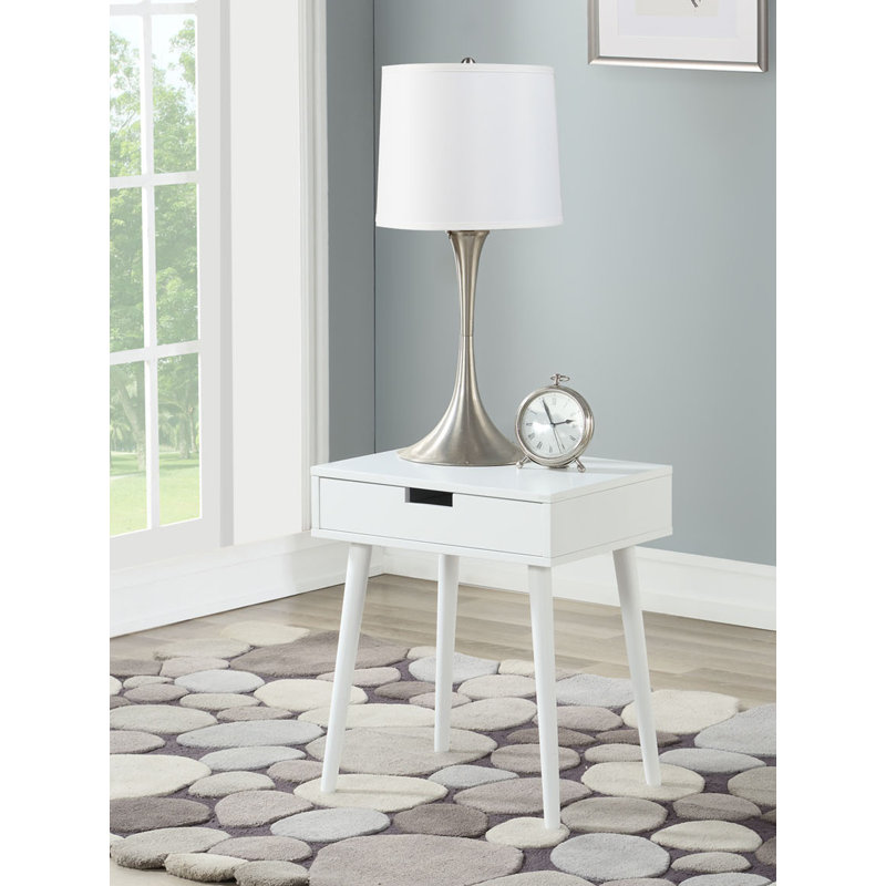 Southborough End Table with Storage, White