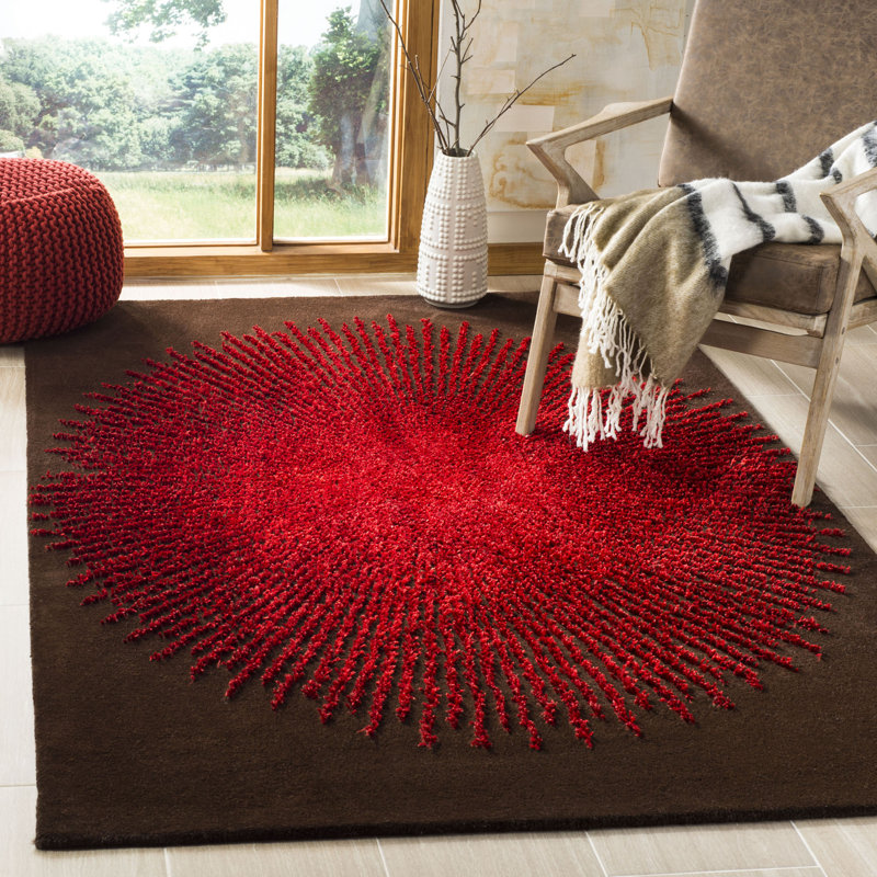 Olivarria Hand-Tufted Wool, Viscose, and Cotton Area Rug, Rectangle 9 pi x 12 pi