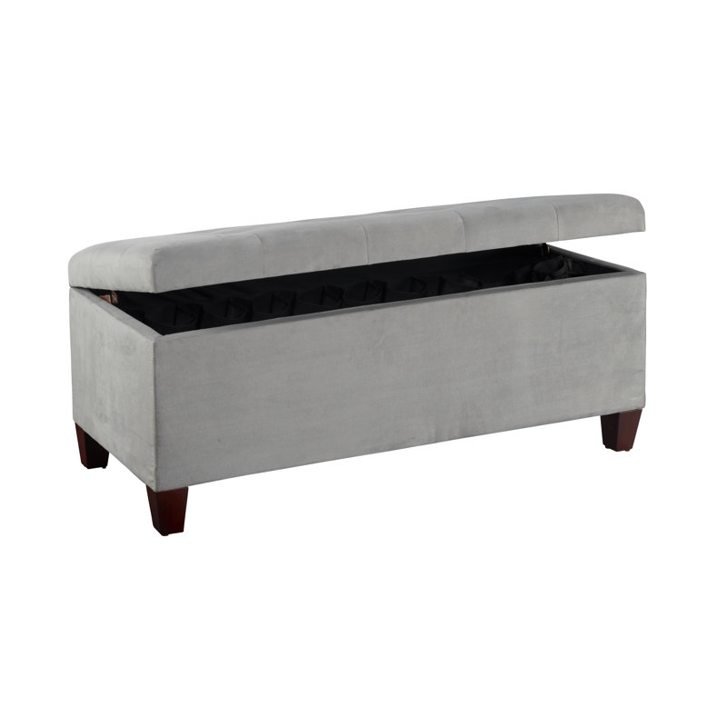Shen Upholstered Ottoman, Gray Microfiber/Microsuede