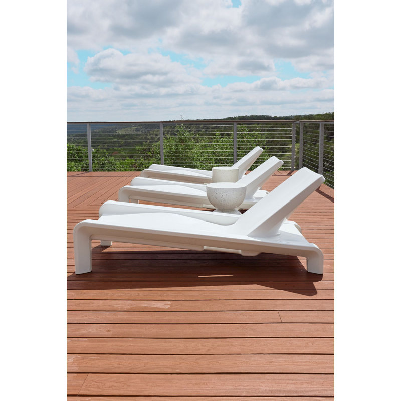Deck Outdoor Chaise Lounge, Highcloue White