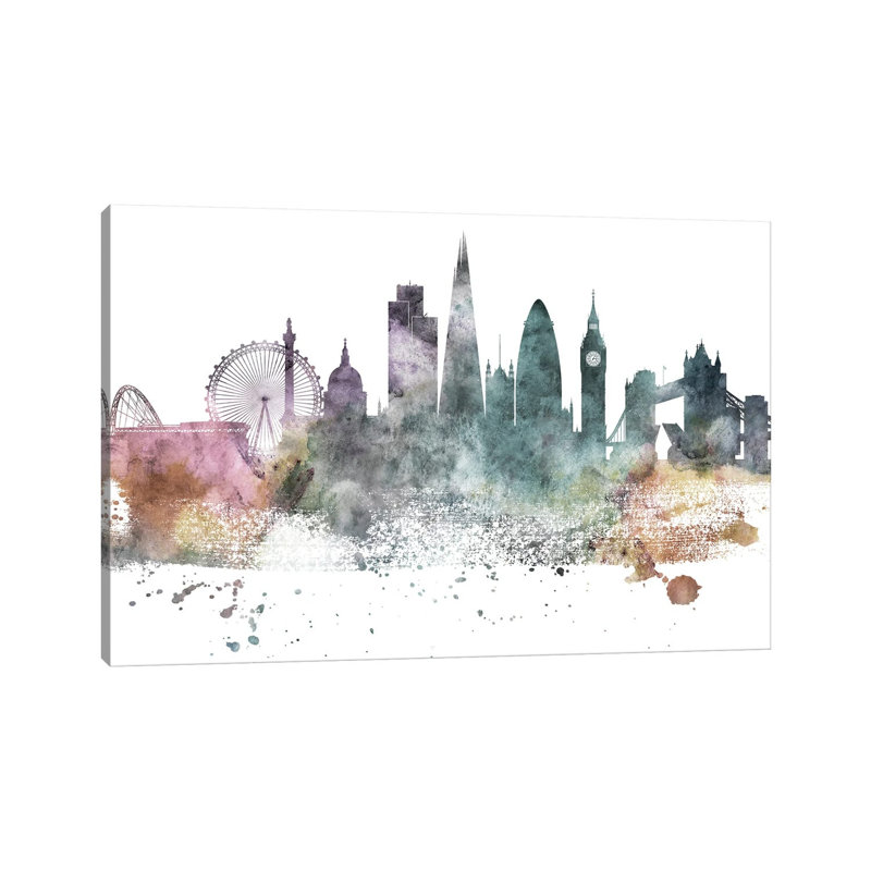 London Pastel Skylines 1 Piece Wrapped Canvas Painting, 101.6 cm H x 66.04 cm W
