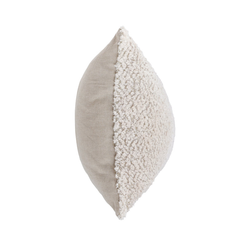 Maris 22" Cotton Linen Blend Throw Pillow, Ivory, Cotton, Rectangle 16" H x 36" W
