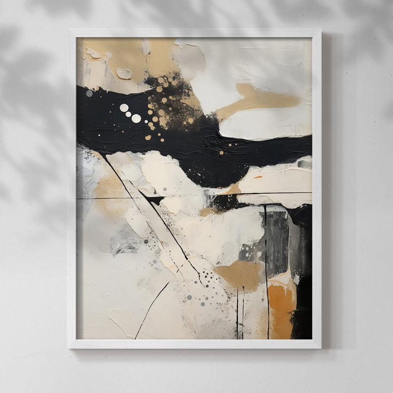 ABSTRACT Series DI - Impression encadrée de qualité supérieure - Prêt à être accroché - Aucun clou requis, Blanc / Blanc