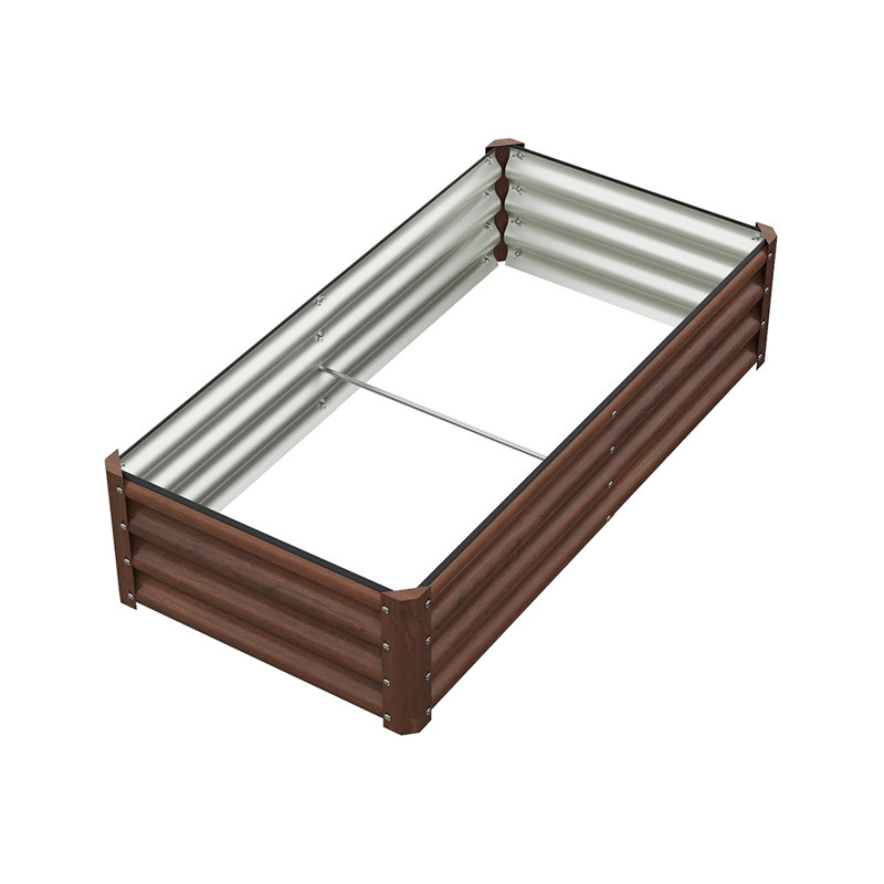 Raised Garden Bed, 28cm H x 120cm W x 60cm D, Brown