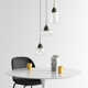 Demetra 3 Light Glass Dimmable LED Pendant