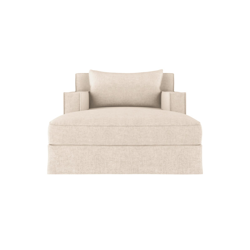 Chaise longue Mulberry, Velours moelleux huître, Ébène