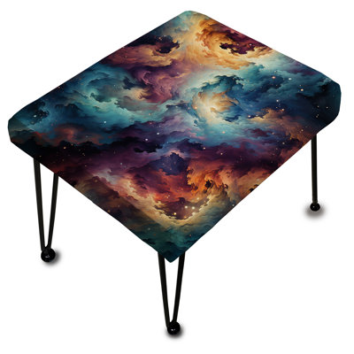 Plaid Galaxy Multicolor Expedition - Repose-pieds rectangulaire damassé