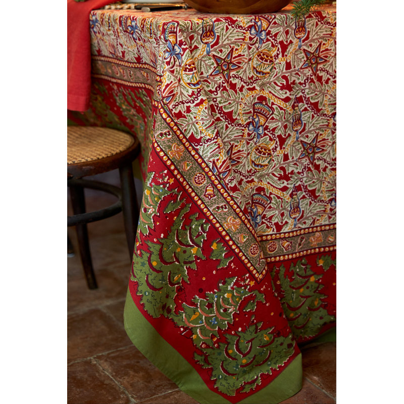 Noel Handmade Floral Tablecloth, 128" x 71"