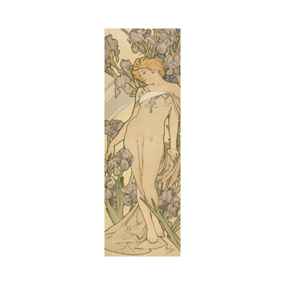 The Flowers: Iris, 1898 by Alphonse Mucha - 1 Piece Wrapped Canvas Painting
