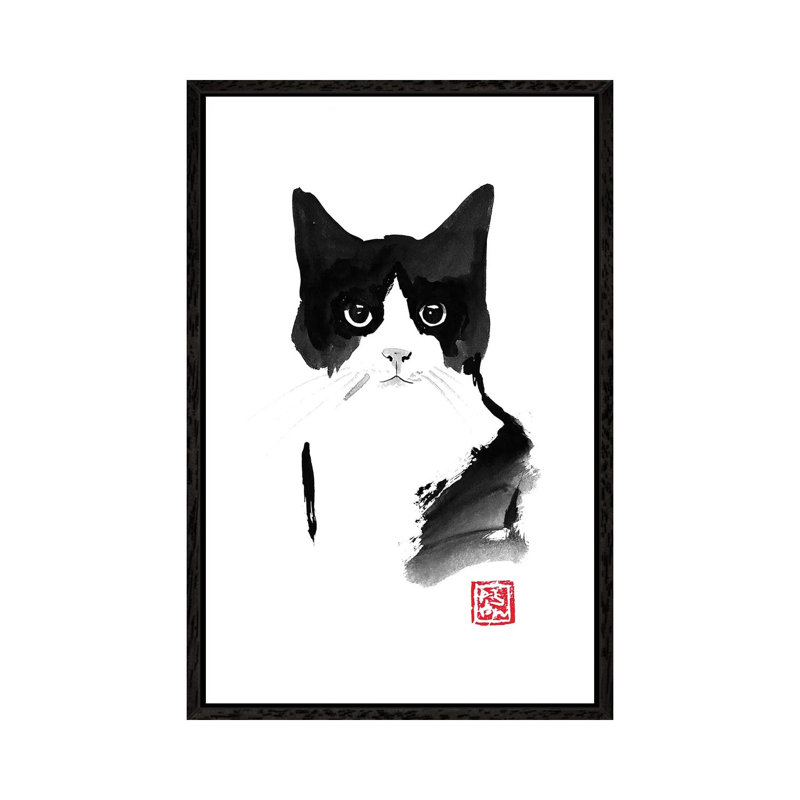 Straight Look by Péchane - Print on Canvas, 101.6 cm H x 66.04 cm W, Black Framed