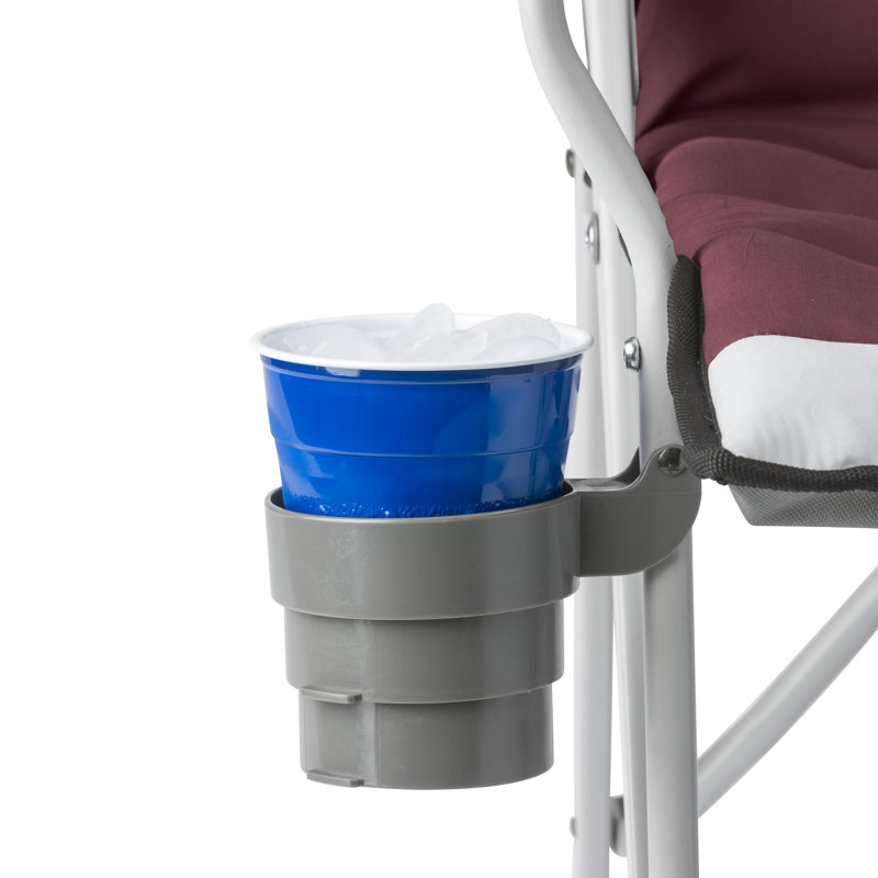 CORE 300 Pound Capacity Polyester Padded Hard Arm Chair with Carry Bag, Wine