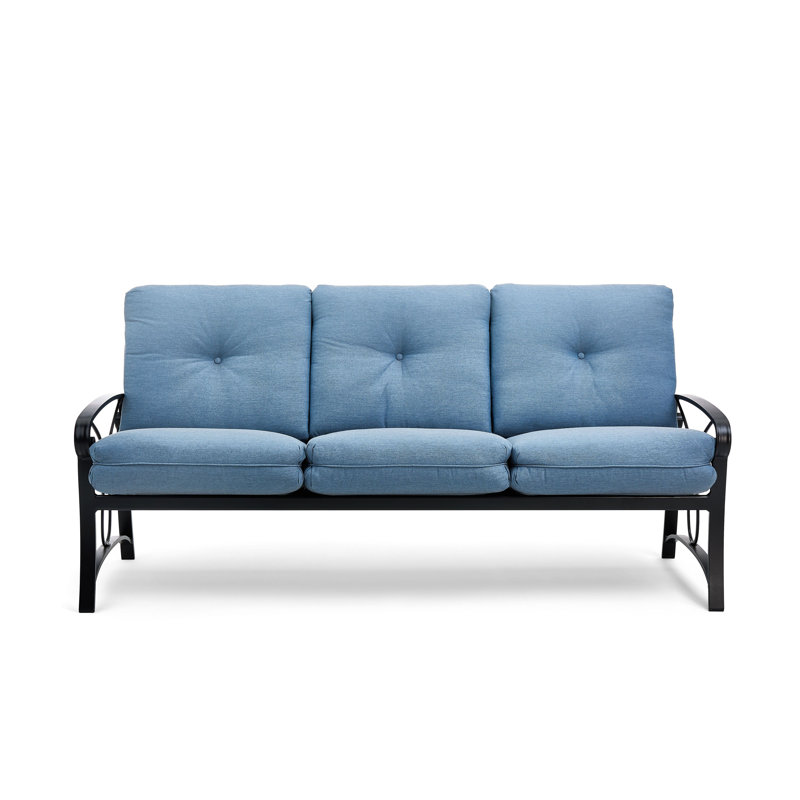 Palazzo Cushion 77'' Wide Straight Aluminum Patio Sofa