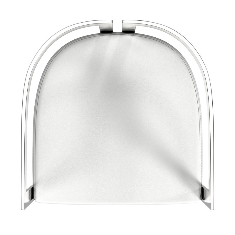 Butler Bravo Faux Leather Counter Stool, White, Silver, Bar Stool (28.5” Seat Height)