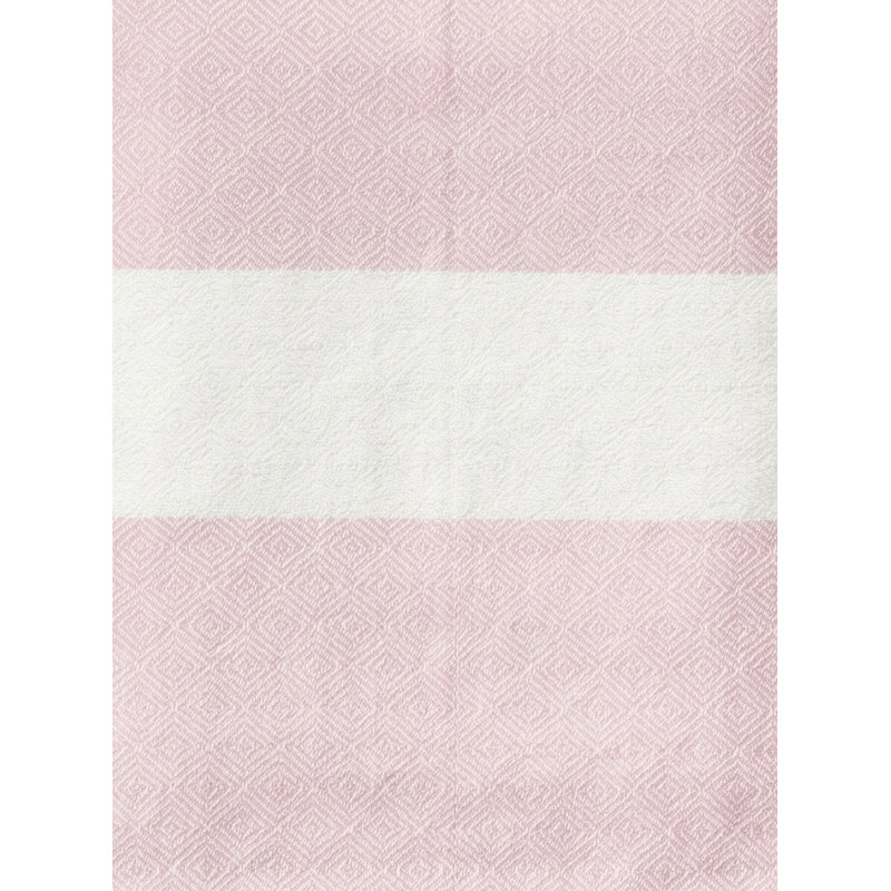 Serviette de plage en coton turc rose clair à rayures Charleston, Rose clair