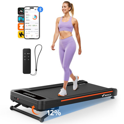 MERACH Under Desk Treadmill, 400 lb Capacity, 12% Auto Incline with Remote Control for Home Office